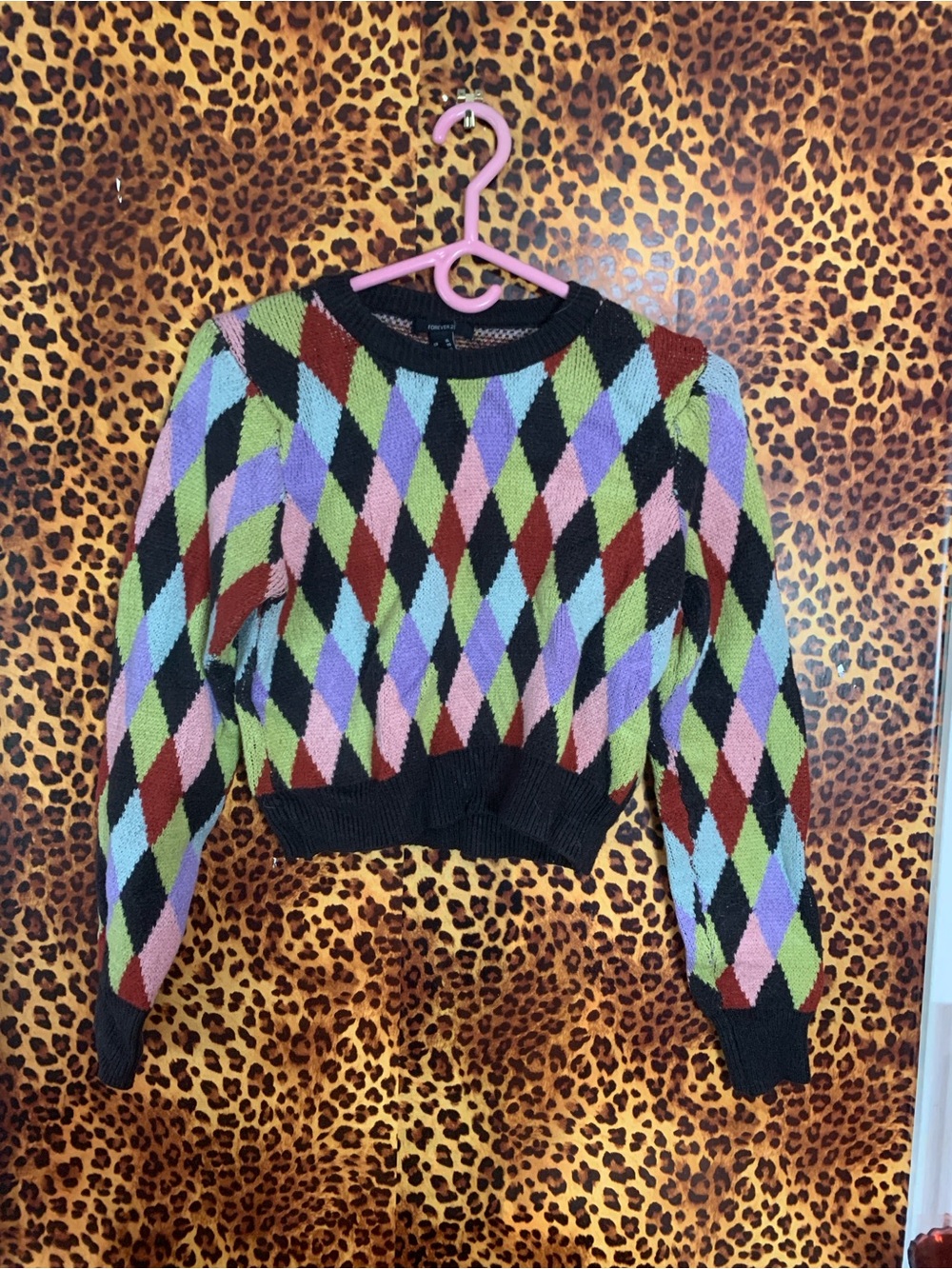 Forever 21 Multicolor Argyle Crewneck Sweater